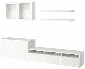 Living IKEA Besta/Lack 300x42x195 Alb
