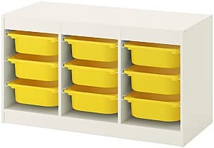 Стеллаж IKEA Trofast 3 уровня 99x44x56 Белый/Желтый