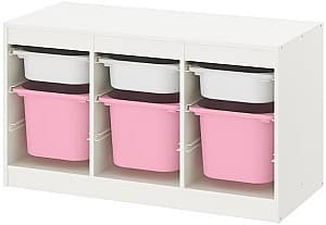 Стеллаж IKEA Trofast 99x44x56 Белый/Бело-Розовый