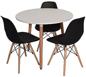 Набор стол и стулья Evelin DT 404-1 + 3 стула LC-021 Black