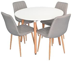 Набор стол и стулья Evelin DT 402-1 + 4 стула XR-154 WO/Light Grey-3