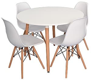 Набор стол и стулья Evelin DT 402-1 + 4 стула LC-021 White