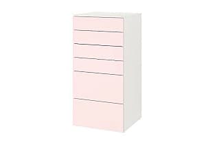 Детский комод IKEA Smastad/Platsa 6 ящиков 60x55x123 Белый/Бледно-розовый