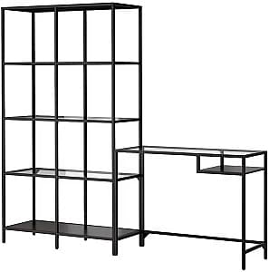 Стеллаж IKEA Vittsjo cтекло/стол для ноутбука 200x36x175 Черно-коричневый