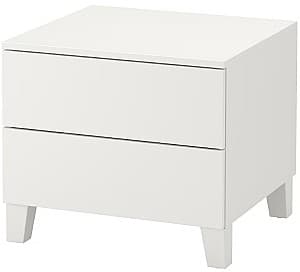Прикроватная тумбочка IKEA Platsa 2 ящика 60x57x53 Белый/Фоннес Белый