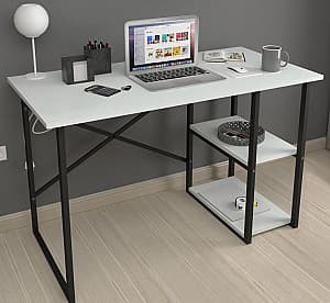 Офисный стол Fabulous 2 полки (белый/черный)