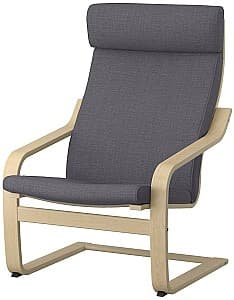 Кресло IKEA Poang Березовый Шпон/Шифтебу Темно-серый