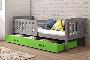 Детская кровать BMS Group Kubus ящик/матрас 80x160 Graphite/Green