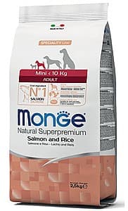 Hrană uscată pentru câini Monge MINI ADULT Salmon/Rice 800gr.