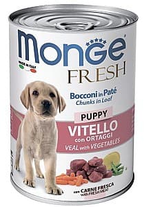 Hrană umedă pentru câini Monge FRESH PUPPY veal/vegetables 400gr