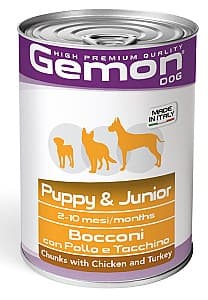 Hrană umedă pentru câini Gemon PUPPY&JUNIOR CHICKEN/TURKEY 415 gr