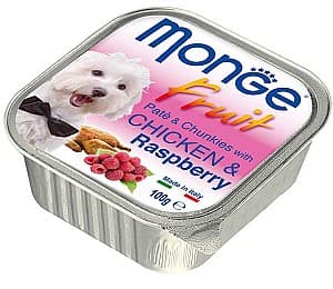 Hrană umedă pentru câini Monge FRUIT CHICKEN/RASPBERRY 100g