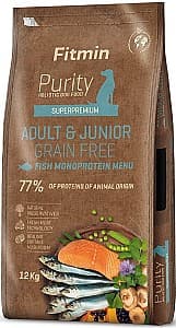 Hrană uscată pentru câini Fitmin Purity GF Adult&Junior Fish Menu 12 kg