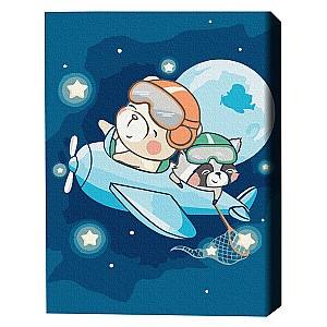 Tablou pe numere BrushMe Zbor printre stele 30×40 сm (fără cutie)