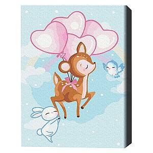 Tablou pe numere BrushMe Prietenii micului cerb 30×40 сm (fără cutie)