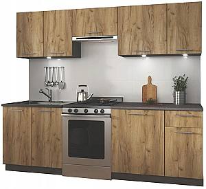 Set mobila bucatarie Halmar Daria 2.4m Wotan Oak/Anthracite