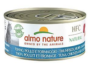 Hrana umeda pentru pisici Almo Nature HFC Can Natural Tuna/Chicken and Cheese 150g