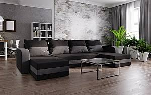 Угловой диван Space Meble Hewlet U Bis Mikrofaza 15/Mikrofaza 27 (Black/Gray)