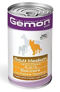 Hrana umeda pentru caini Gemon MEDIUM ADULT CHICKEN/TURKEY 1250gr