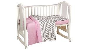 Постельное белье Polini Kids ZigZag 3 единицы Grey-Pink