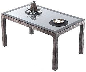 Стол садовый Heniver Rattan (со стеклом) 70x120 Коричневый