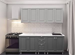 Set mobila bucatarie PS Lena 2 m (vopsita, frez. Clasic) Gri Deschis/Gri