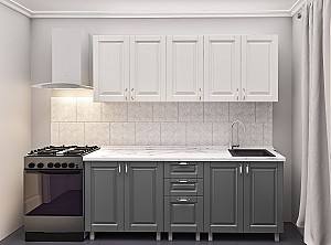 Set mobila bucatarie PS Lena 2 m (vopsita, frez. Clasic) Alb/Gri