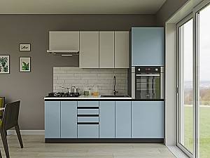 Кухонный гарнитур Confort-NV Alfa 2.2 m Nymphaea Alba / Surf Blue