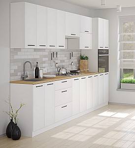 Set mobila bucatarie Fabrik Home Bergamo MDF 3000 mm White Mat