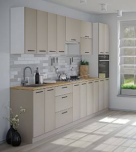 Set mobila bucatarie Fabrik Home Bergamo MDF 3000 mm Cappucino Mat