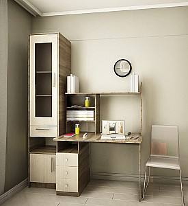 Письменный стол PS ПС-110+П-43(1) трюфель/шамони светлый