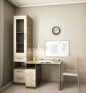 Письменный стол PS KC-100 (ящ.)+П-43(3) трюфель/шамони светлый