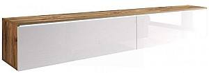Тумба под телевизор Bratex Lowboard D 180 Дуб Вотан (Коричневый)/Белый Глянцевый