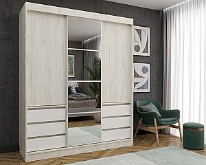 Dulap-cupe ML Mobila Nais 3D 1.8 m Stejar Craft Alb