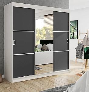 Шкаф-купе Prime Furniture Bill 3 200x205x59 Белый/Графит (Серый)