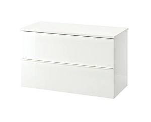Шкаф в ванную IKEA Godmorgon / Tolken white умывальник с 2 ящиками 102x49x60 см