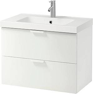 Шкаф под умывальник IKEA Godmorgon / Odensvik White (2 ящика)