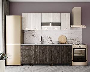 Set mobila bucatarie ML Mobila Omega-2 2 m alb/pin ardenal/canion alb