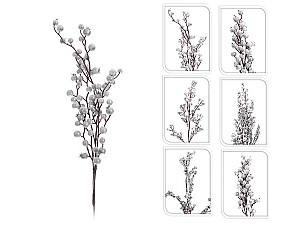 Искусственные цветы Christmas с белыми скулами и блестками 74см