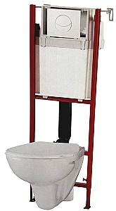 Instalatie wc incastrat cu cadru Wirquin Lineo+clapeta+vas WC ROCA+capac (55950003)