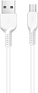 USB-кабель HOCO USB сablu HOCO X20 Flash micro charging cable (L=1M) White