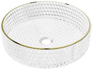 Умывальник SanDonna Mira Прозрачный/Золотистый