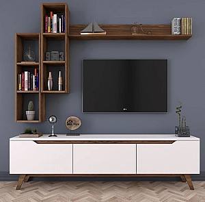 Стенка Mirage Meble D1/M16 White/Miniature Walnut (Коричневый)
