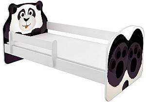 Pat copii Acma Meble Acma VII Animals Panda 70x140 bariera/saltea 6 cm Alb/Negru