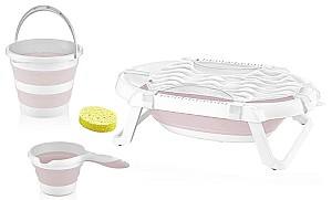 Cada pentru bebelusi BABYJEM Roz cu cadita pliabila