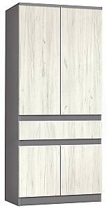 Dulap Modern Komfi 80cm Gri Ardezie/Alb Stejar Craft