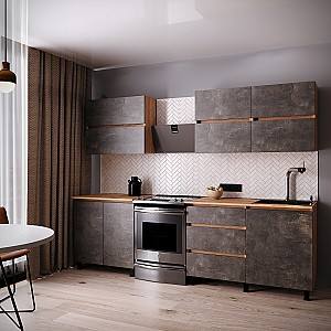 Кухонный гарнитур ML Mobila Найс 2 м Дуб Золотой/Ателье Темный(Коричневый)