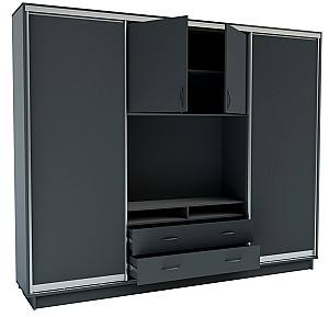 Стенка Confort-NV Универсал 270x45x220 (2 ДСП) Серый Графит