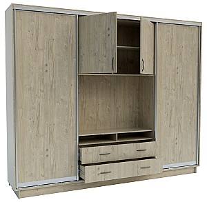 Стенка Confort-NV Универсал 270x45x220 (2 ДСП) Дуб Приморский Сатиновый