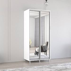 Шкаф-купе Mobildor Lux Aron-P 100 (2 зеркала) Белый